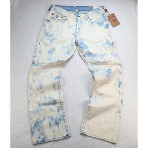 True Religion Men’s Jeans 36x34 NWT Gloomy Cloud Straight Flap Midnight